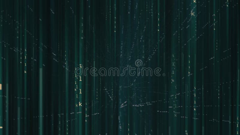 Matrix hexadecimal data flowing in cyberspace animation royalty free illustration