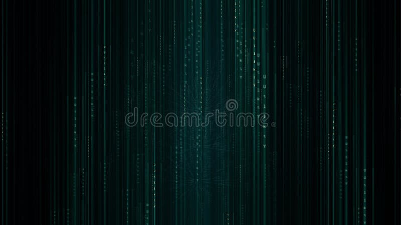 Matrix hexadecimal data flowing in cyberspace animation royalty free illustration