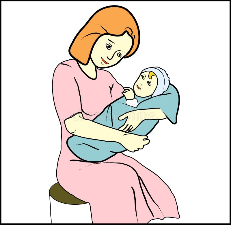 Ilustração de mãe com filho ilustração royalty free