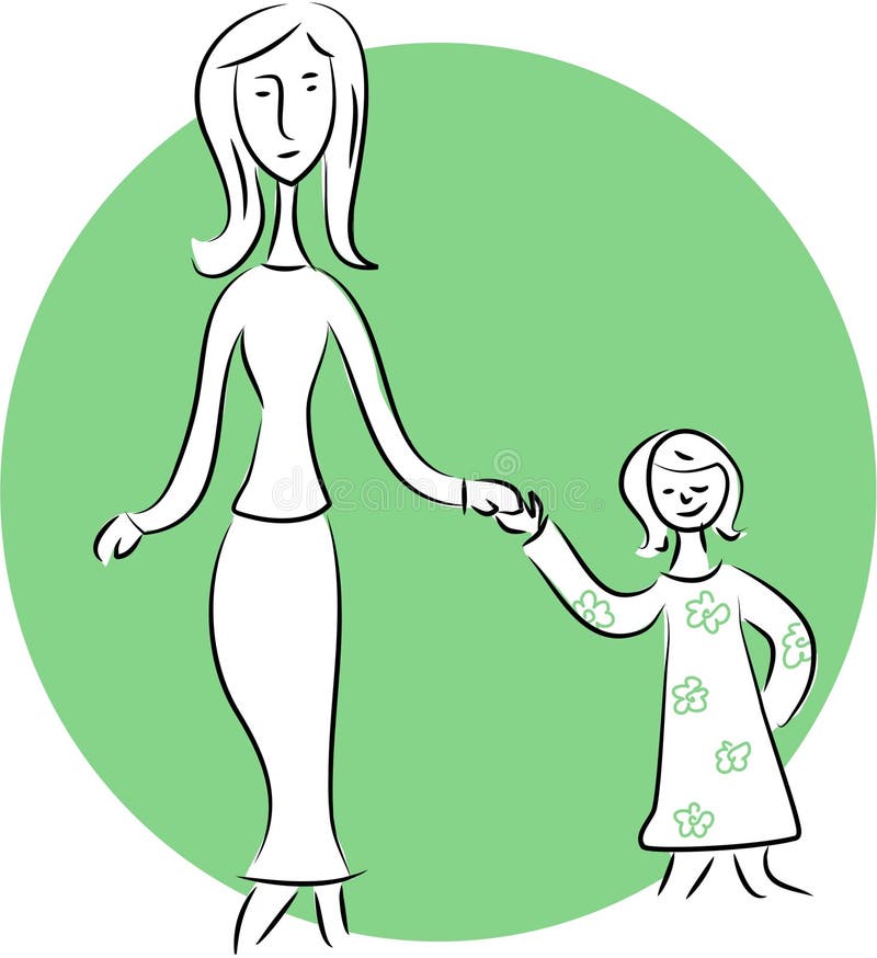 Mãe e Filha ilustração stock