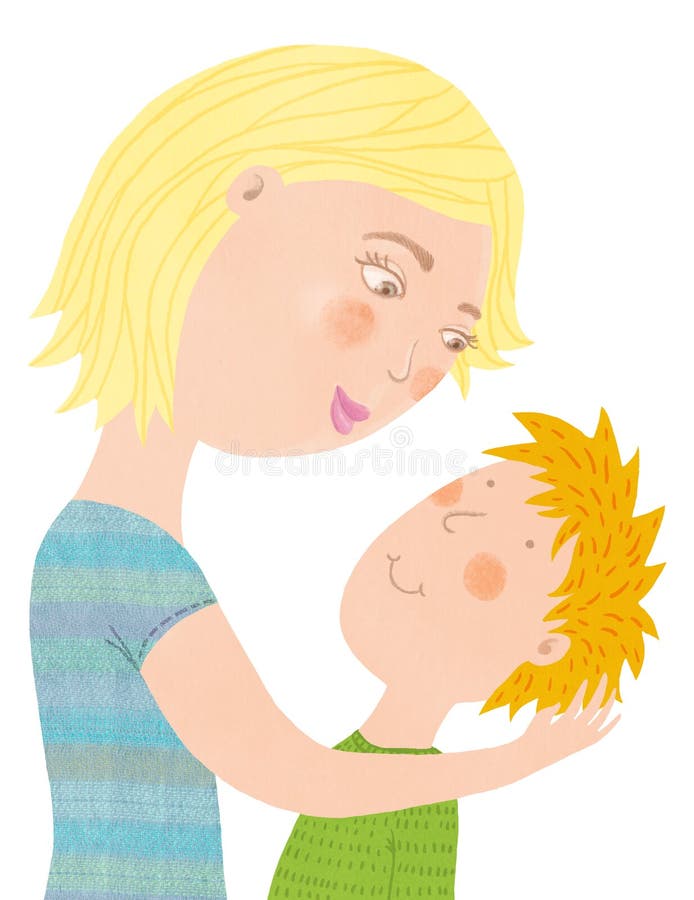 Mãe e filho ilustração royalty free