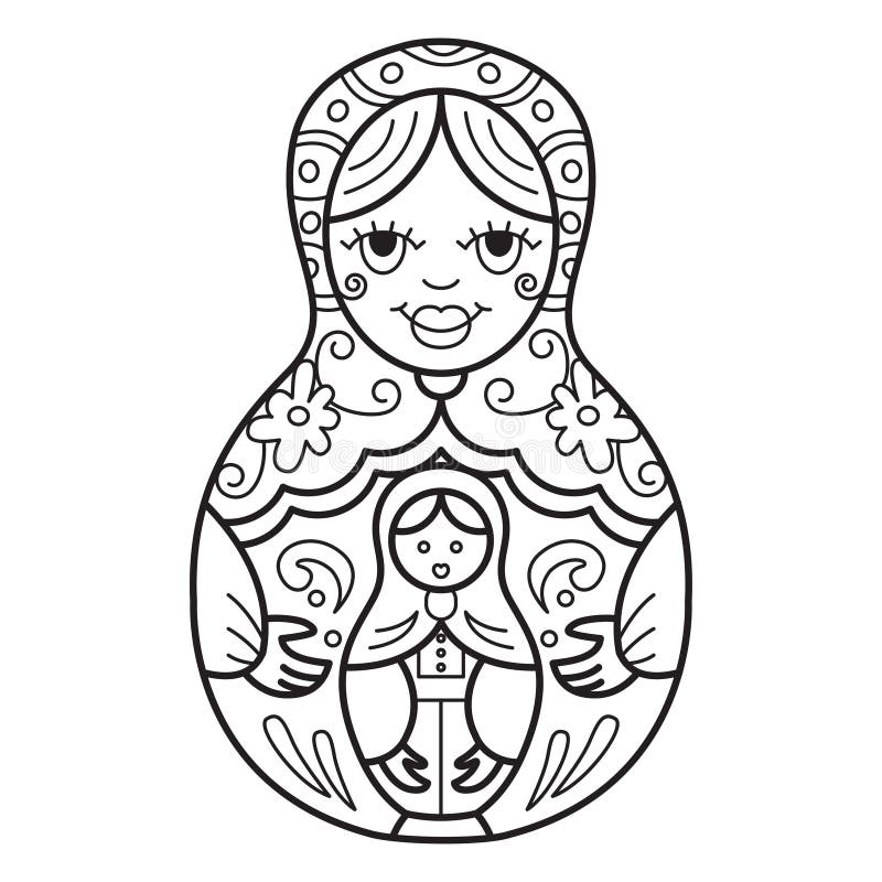 Matryoshka Aninhado Tradicional Da Boneca Do Russo IL Preto E Branco  Ilustração do Vetor - Ilustração de naturalizado, moscou: 113184346