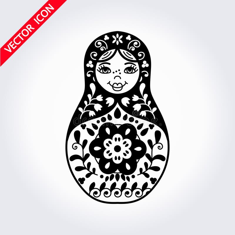 Matryoshka Aninhado Tradicional Da Boneca Do Russo IL Preto E Branco  Ilustração do Vetor - Ilustração de naturalizado, moscou: 113184346