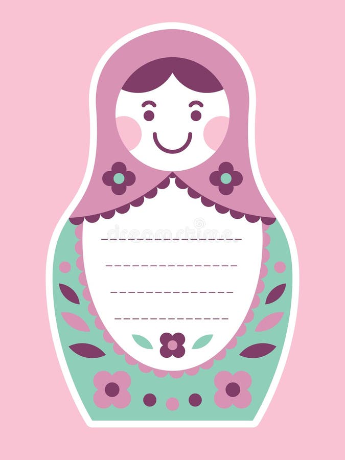 Matryoshka gniazdować lali rosyjski kartka z pozdrowieniami royalty ilustracja Matryoshka gniazdować lali rosyjski kartka z pozdrowieniami royalty ilustracja