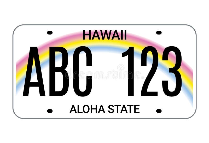 Matrícula de coche de hawaii. plantilla de licencia vectorial de estado de aloha usa