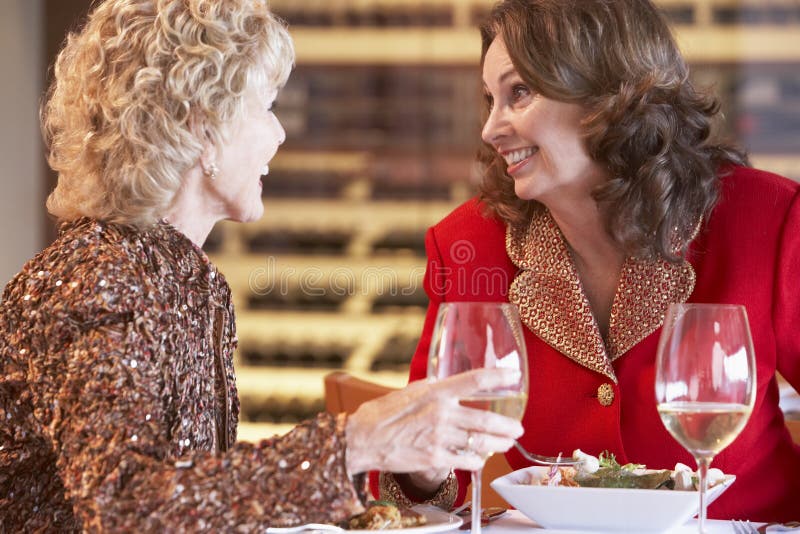 matställekvinnligvänner som har restaurangen royaltyfria foton matställekvinnligvänner som har restaurangen royaltyfria foton