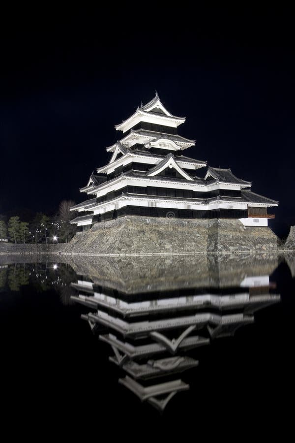 Matsumoto Castle at night stock photo. Image of treasure 9883314