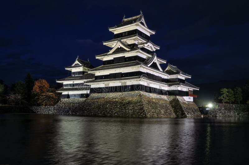 Matsumoto Castle at Night, Japan Stock Photo Image of ancient