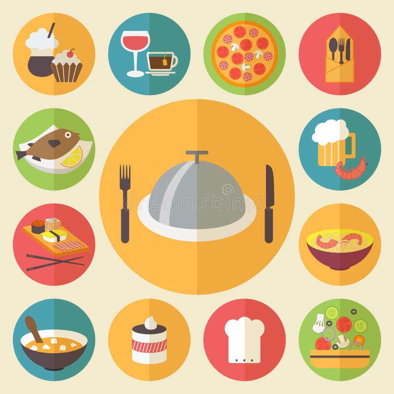 Cooking, restaurant, fast food and dinner vector icons. Cooking, restaurant, fast food and dinner vector icons.