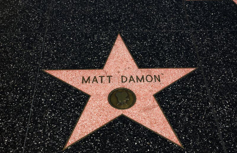 Matt Damon ` s gwiazda, Hollywood sława spacer Hollywood bulwar, Los Angeles, Kalifornia, CA - Sierpień 11th, 2017 - obraz stock Matt Damon ` s gwiazda, Hollywood sława spacer Hollywood bulwar, Los Angeles, Kalifornia, CA - Sierpień 11th, 2017 - obraz stock