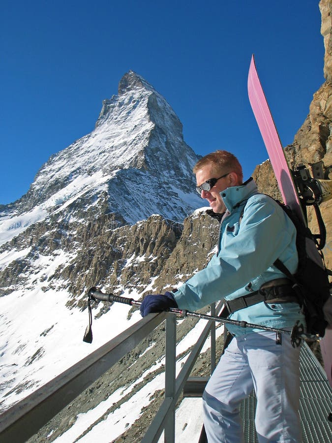 Matterhorn and a snowboarder