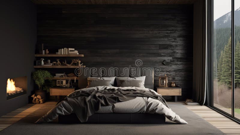 Mattes schwarzes Holz stock abbildung