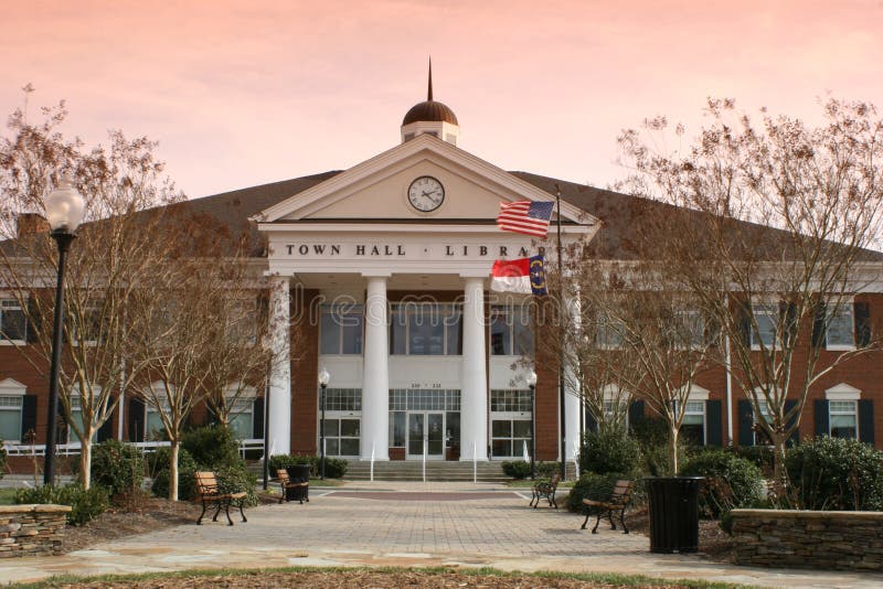 Matthews, NC Town Hall stock photo. Image of columns, office 1879886