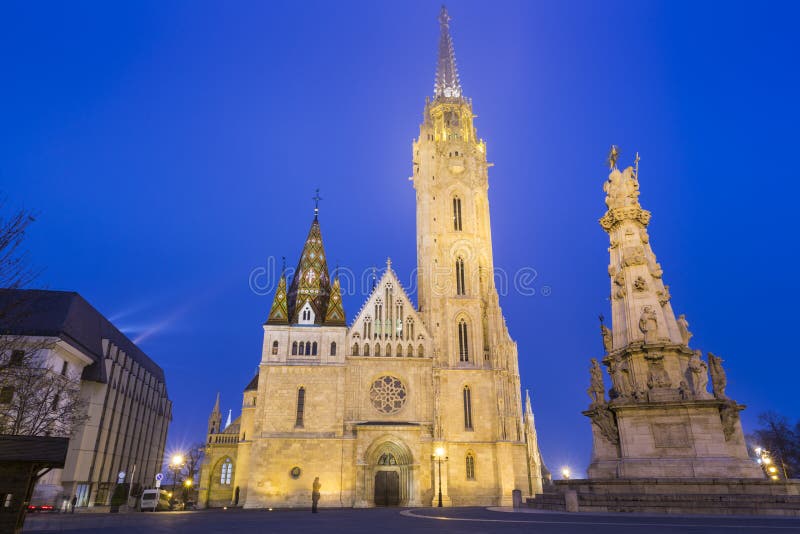 Matthias Church At Night in Buda Castle royalty free stock photos Matthias Church At Night in Buda Castle royalty free stock photos