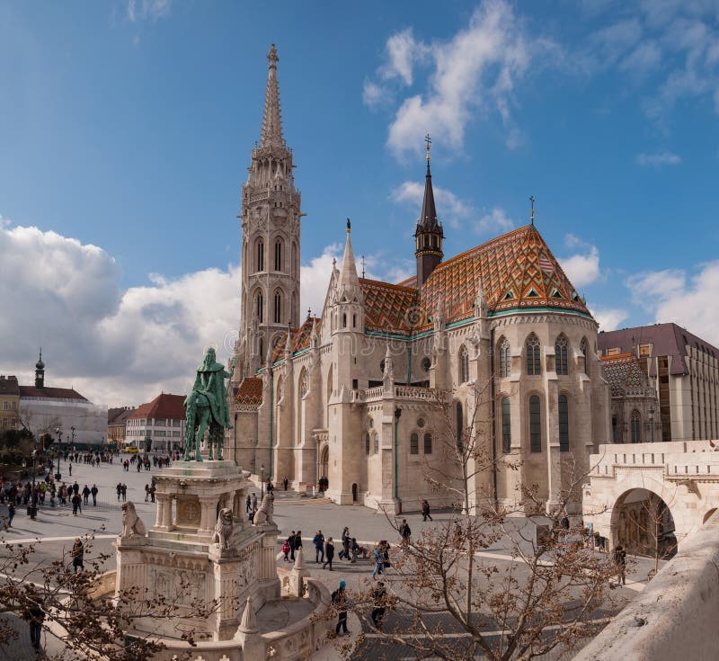 Matthias Church é uma igreja católica romana situada em Budapest, Hungria fotos de stock Matthias Church é uma igreja católica romana situada em Budapest, Hungria fotos de stock