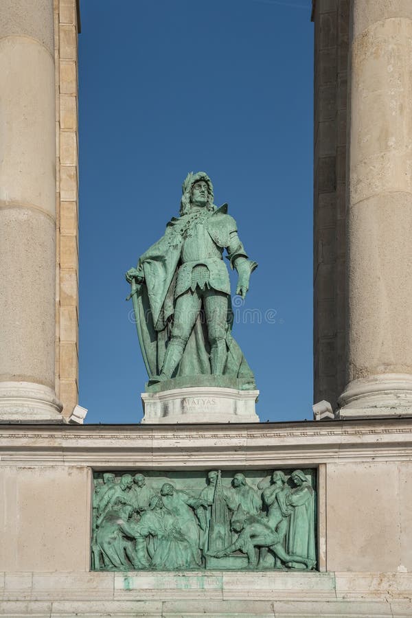 Matthias Corvinus Statue in the Millennium Monument at Heroes Square - Budapest, Hungary