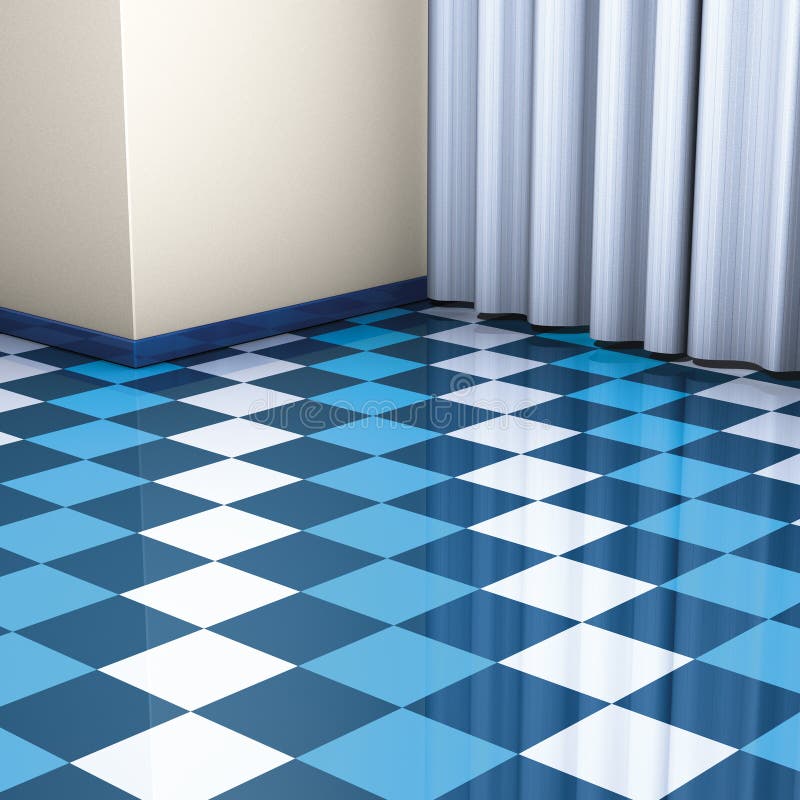 Mattonelle blu e bianche d'angolo royalty illustrazione gratis Mattonelle blu e bianche d'angolo royalty illustrazione gratis