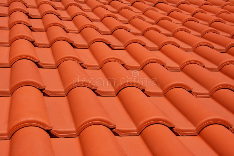 Mattonelle rosse di struttura del tetto immagine stock libera da diritti Mattonelle rosse di struttura del tetto immagine stock libera da diritti