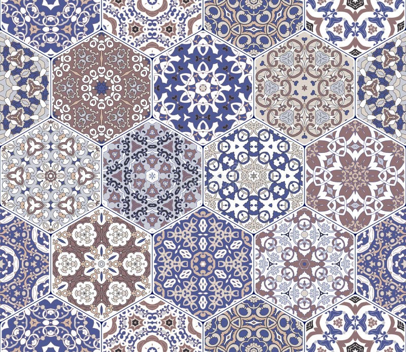 Mattonelle senza cuciture orientali del modello illustrazione vettoriale Mattonelle senza cuciture orientali del modello illustrazione vettoriale