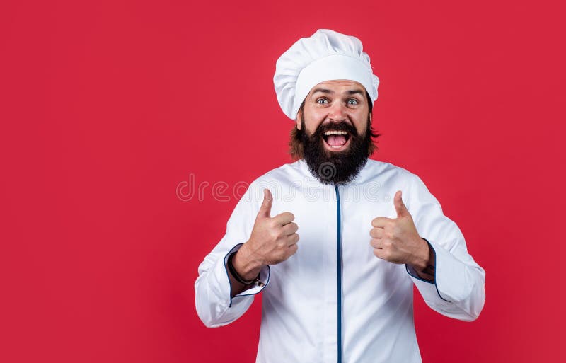 Mature Bearded Man Wear Chef Hat Male Cook Ready For Preparing Food Stock Image Image Of 