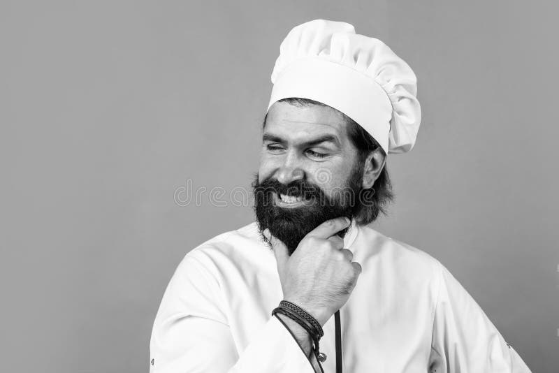 Mature Bearded Man Wear Chef Hat Male Cook Ready For Preparing Food Stock Image Image Of 