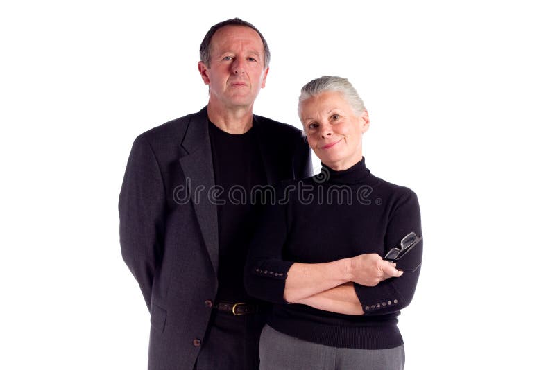 Mature business couple stock photo