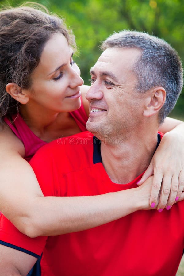Couple Outdoors Smiling Stock Image Image Of Portrait 3505781