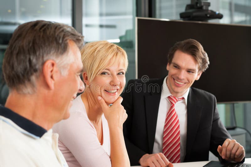 Mature Couple With Financial Consultant Stock Image Image Of Trust Arrangement 21944513