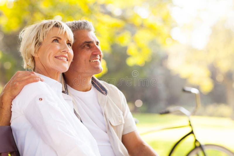 Mature couple outdoors royalty free stock image