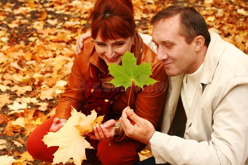 Mature couple playing