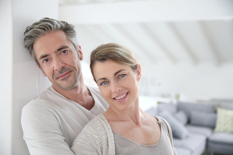 Mature Couple Portrait At Home Stock Image Image Of Copyspace Love 52198157