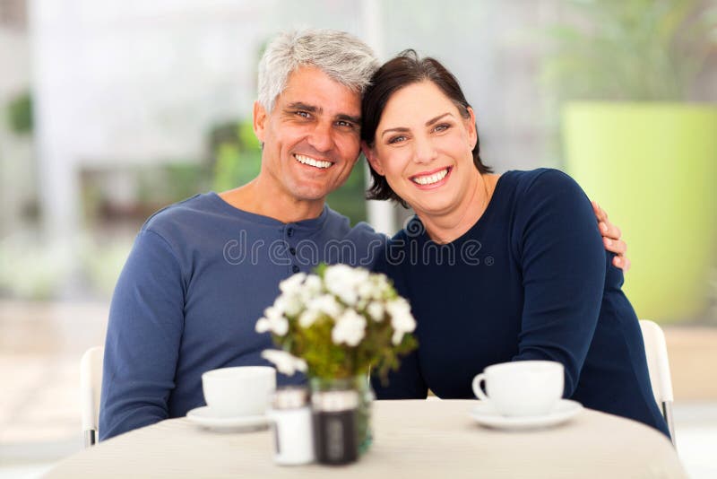 Mature couple tea stock images