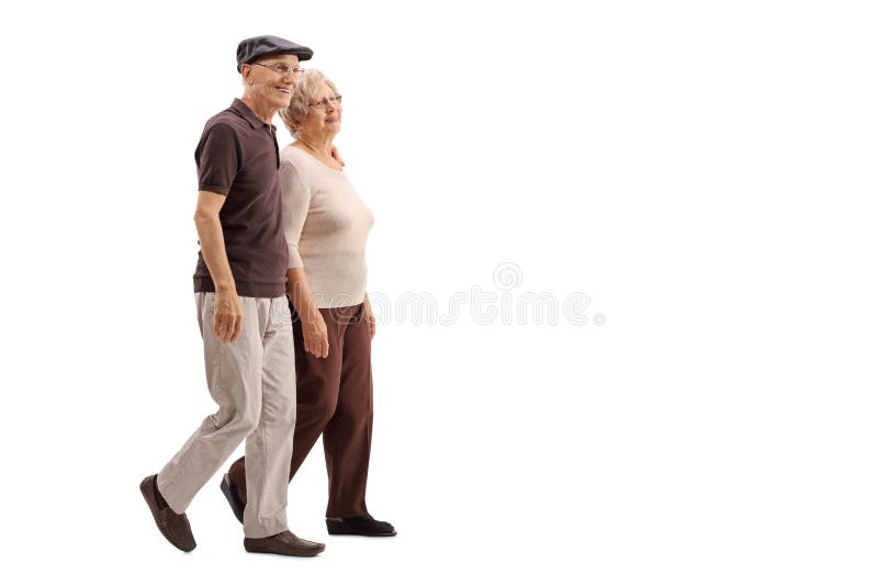 Mature couple walking together