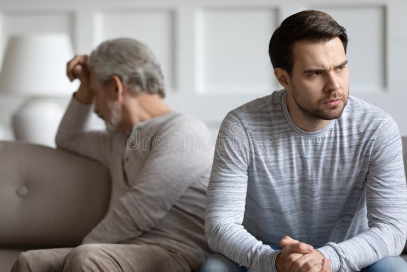 Mature Father and Adult Son Have Family Conflict Stock Photo - Image of communication, dispute: 176490454