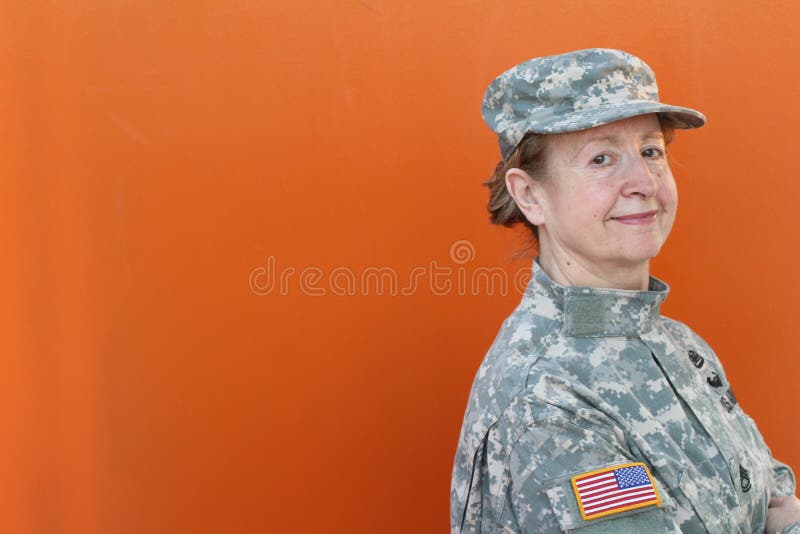 Mature female U.S. army veteran stock photos Mature female U.S. army veteran stock photos