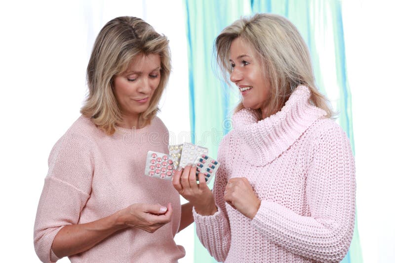 Mature girlfriends with tablets stock images Mature girlfriends with tablets stock images