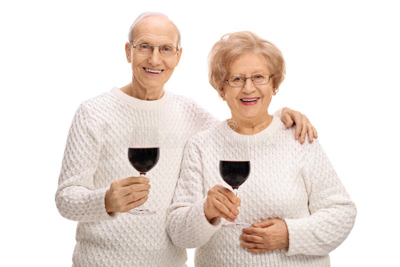 Mature Man And Woman Clinking Glasses, Close
