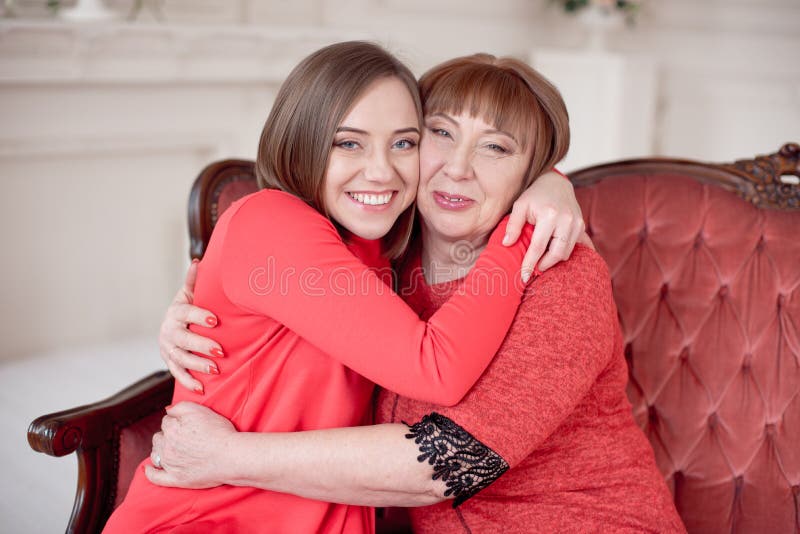 Older Mother Daughter Hugging Images, Stock Photos Vectors