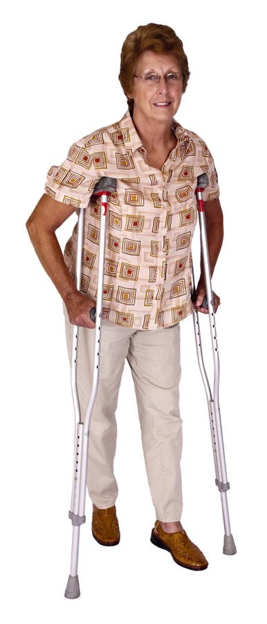 granny with crutch Stock Photo - Alamy