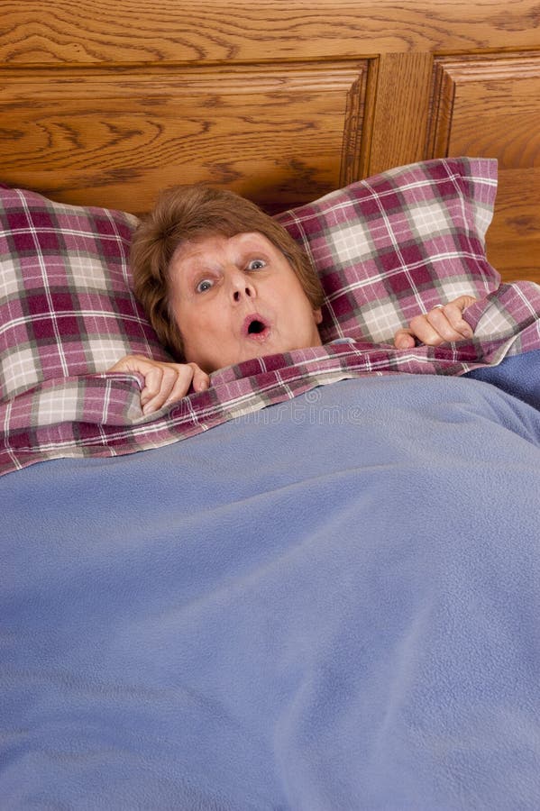 Mature Senior Woman Shock Surprise in Bed