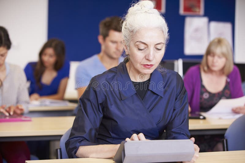 Mature Students In Further Education Class stock photography Mature Students In Further Education Class stock photography