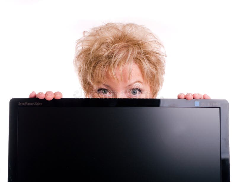 Mature woman and computer