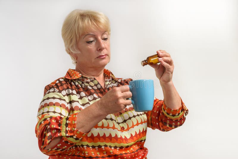 Old Woman Dripping Medicine Stock Photo Image Of Drops Hand 61598