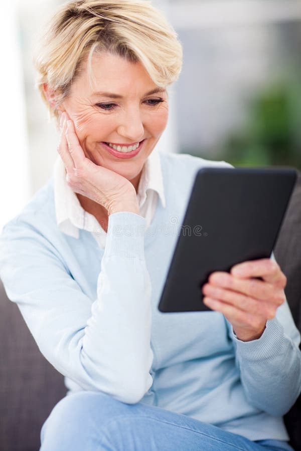 Mature woman reading