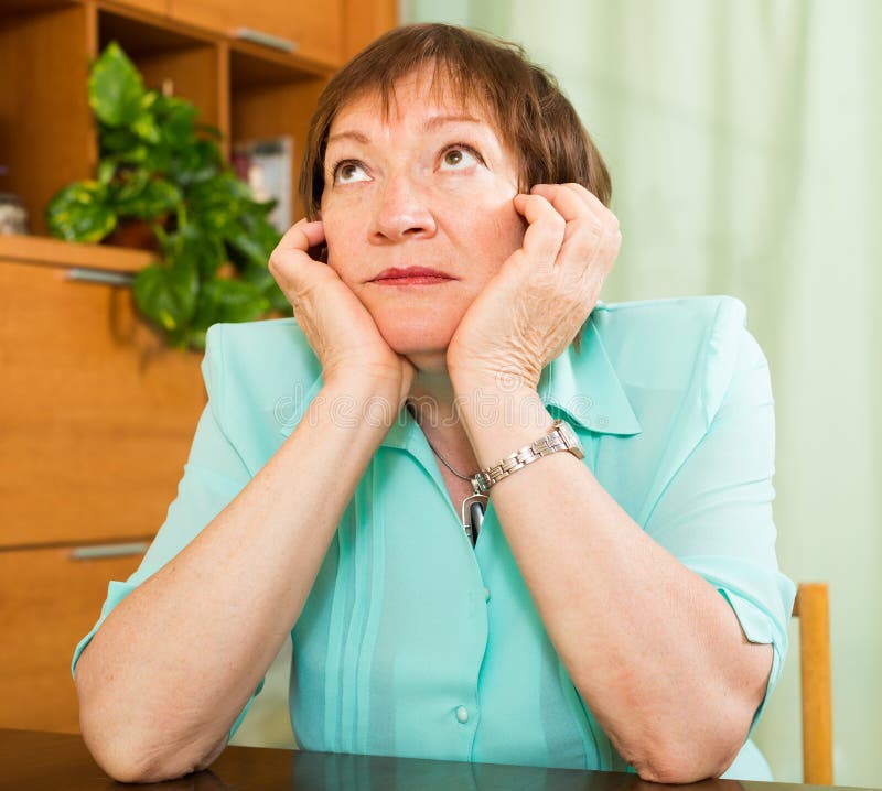 Mature Woman With Sad Face Stock Image Image Of Migraine 48693319