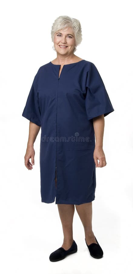 Mature Woman Wearing Hospital Attire