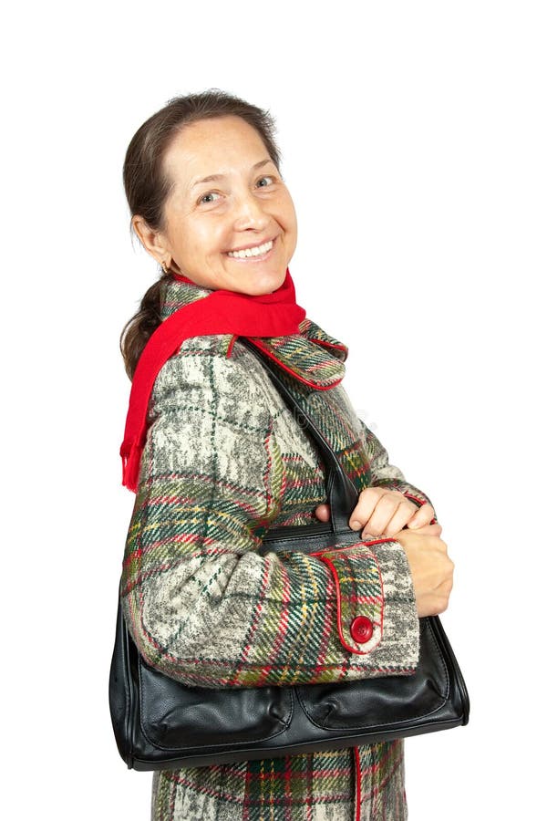 Mature Woman Wearing A Winter Coat Stock Photo Image of overcoat, mink 18328616