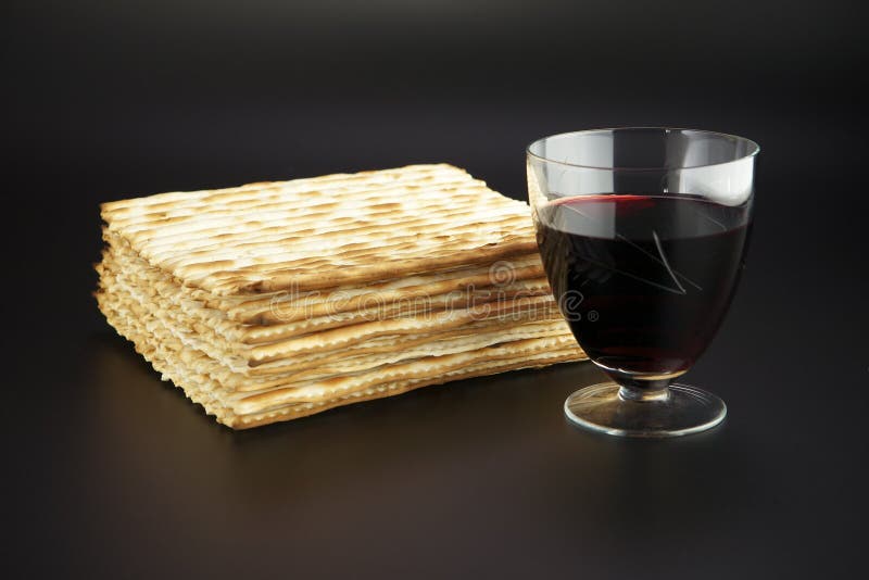 Jewish religious feast Passover traditional food Matza and red wine. Crispy diet stock images, royalty-free photos and pictures