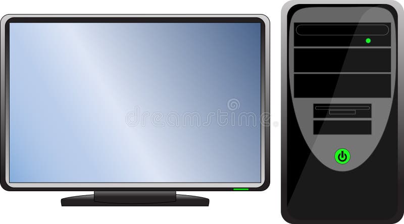 Black icon (computer with monitor). Black icon (computer with monitor)