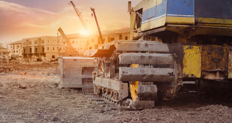 Construction equipment in construction new building background, excavator with crane on construction site, industrial of realestate. Construction equipment in construction new building background, excavator with crane on construction site, industrial of realestate